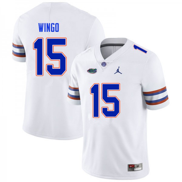 Men #15 Derek Wingo Florida Gators College Football Jerseys White